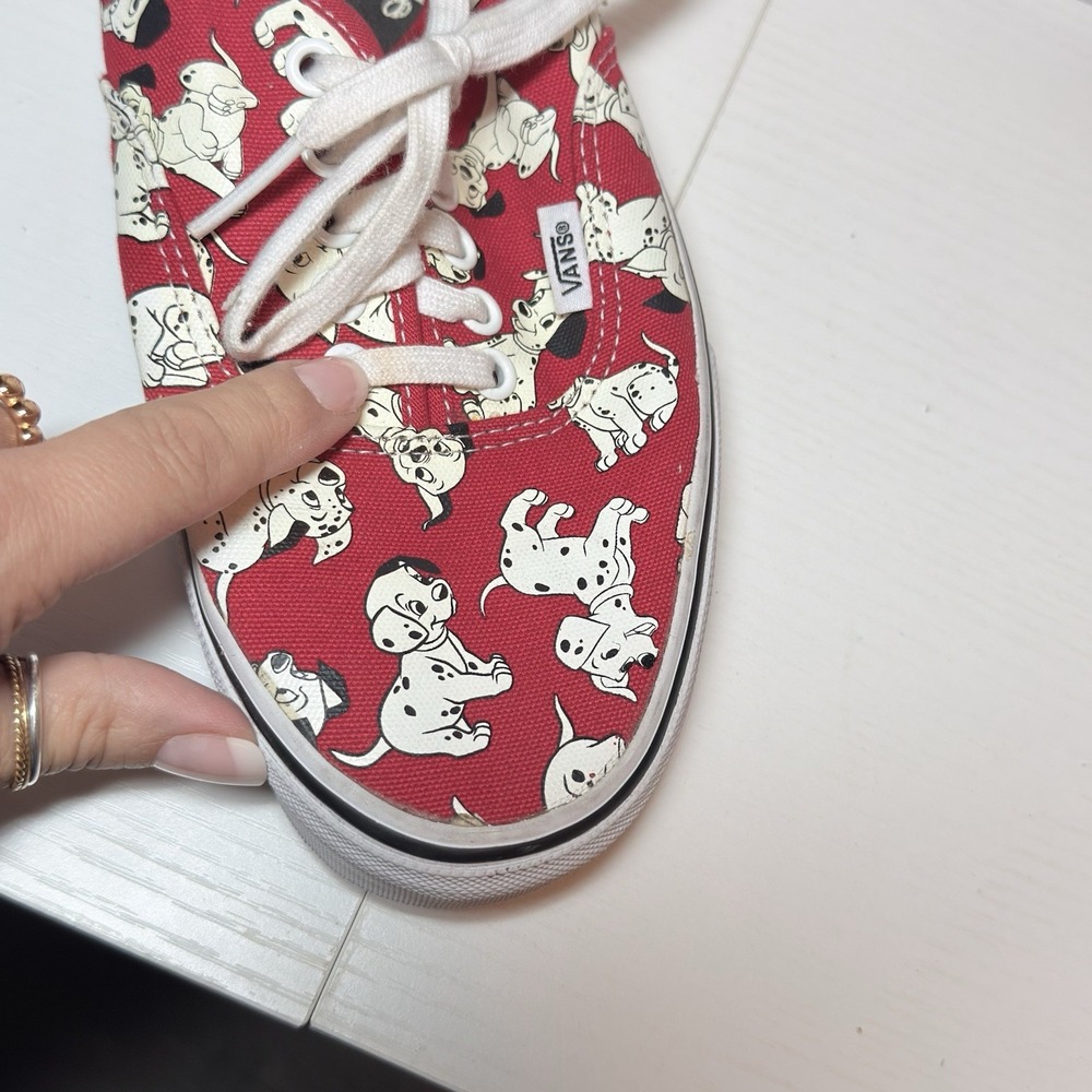 Vans X Disney 101 Dalmatians Low Top Sneaker Red White Women's 10.5 Men's 9 - Picture 10 of 12